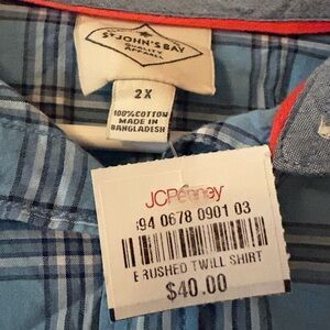 St. John's Bay Light Blue Checkered Women’s Shirt